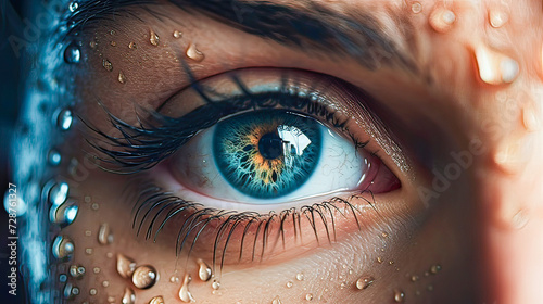 human eyes close-up photo