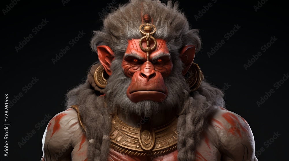 Divine Hanuman: Reverence and Devotion in Religious Imagery