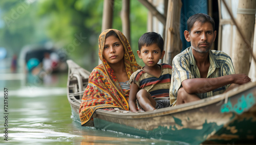 A family from Bangladesh forced to migrate due to floods and loss of land due to climate change