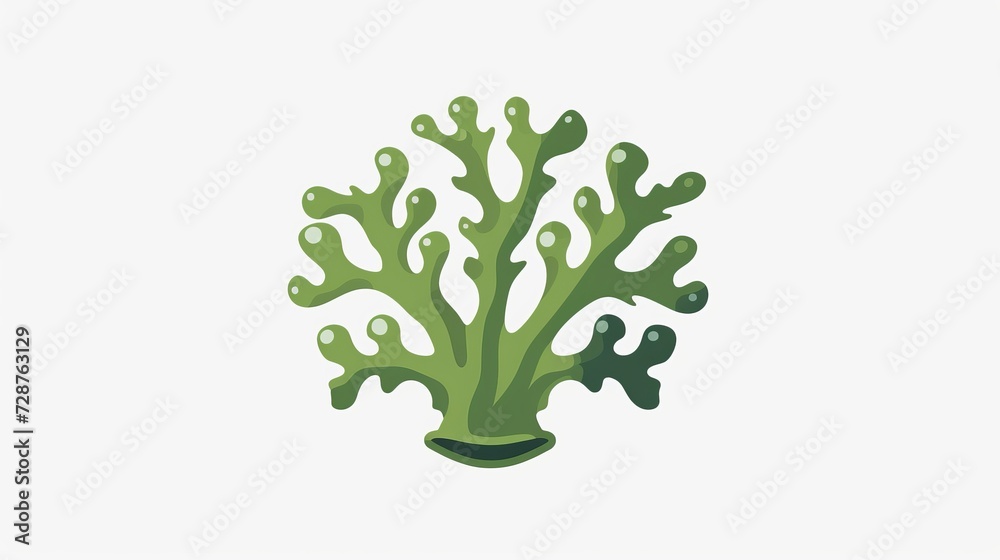 Obraz premium green algae isolated on white background.