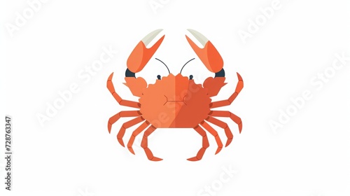 Red sea crab isolated on white background illustration.