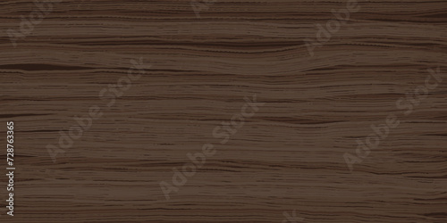 Uniform dark walnut wooden texture with horizontal veins. Vector wood background. Lining boards wall. Dried planks. Wood gray brown swatch.