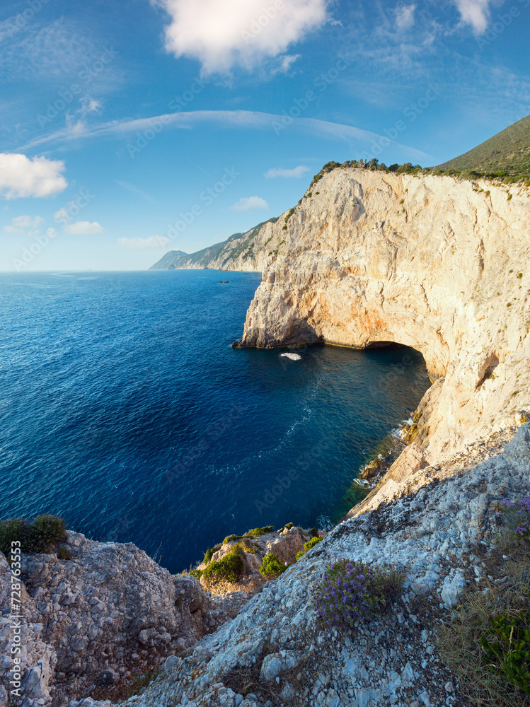 Summer coast landscape (Lefkada, Greece).