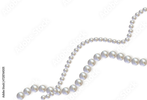 Pearls. Beads. Necklace. Jewelry. Beautiful vector background. Decoration made of pearls. Garland.
