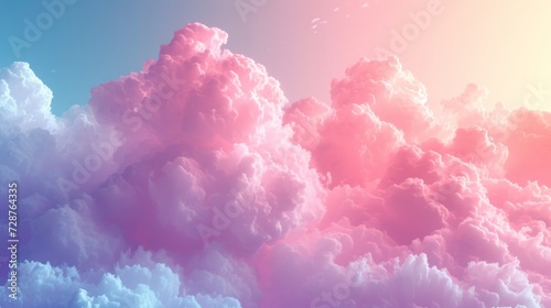 A pastel-hued abstract background resembling a cotton candy sky, exuding swee...