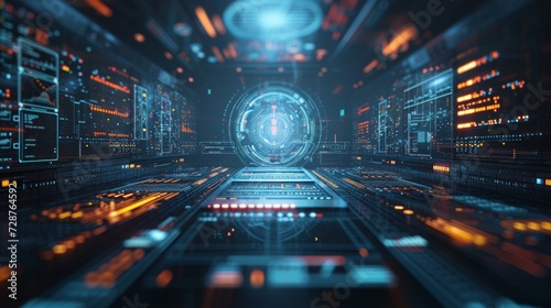 A futuristic HUD (Heads-Up Display), offering a glimpse into the world of aug...