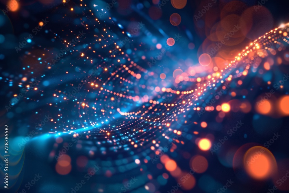 Fototapeta premium Data flow glowing communications concept background