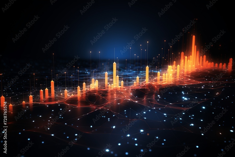 Data flow glowing communications concept background