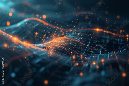 Data flow glowing communications concept background