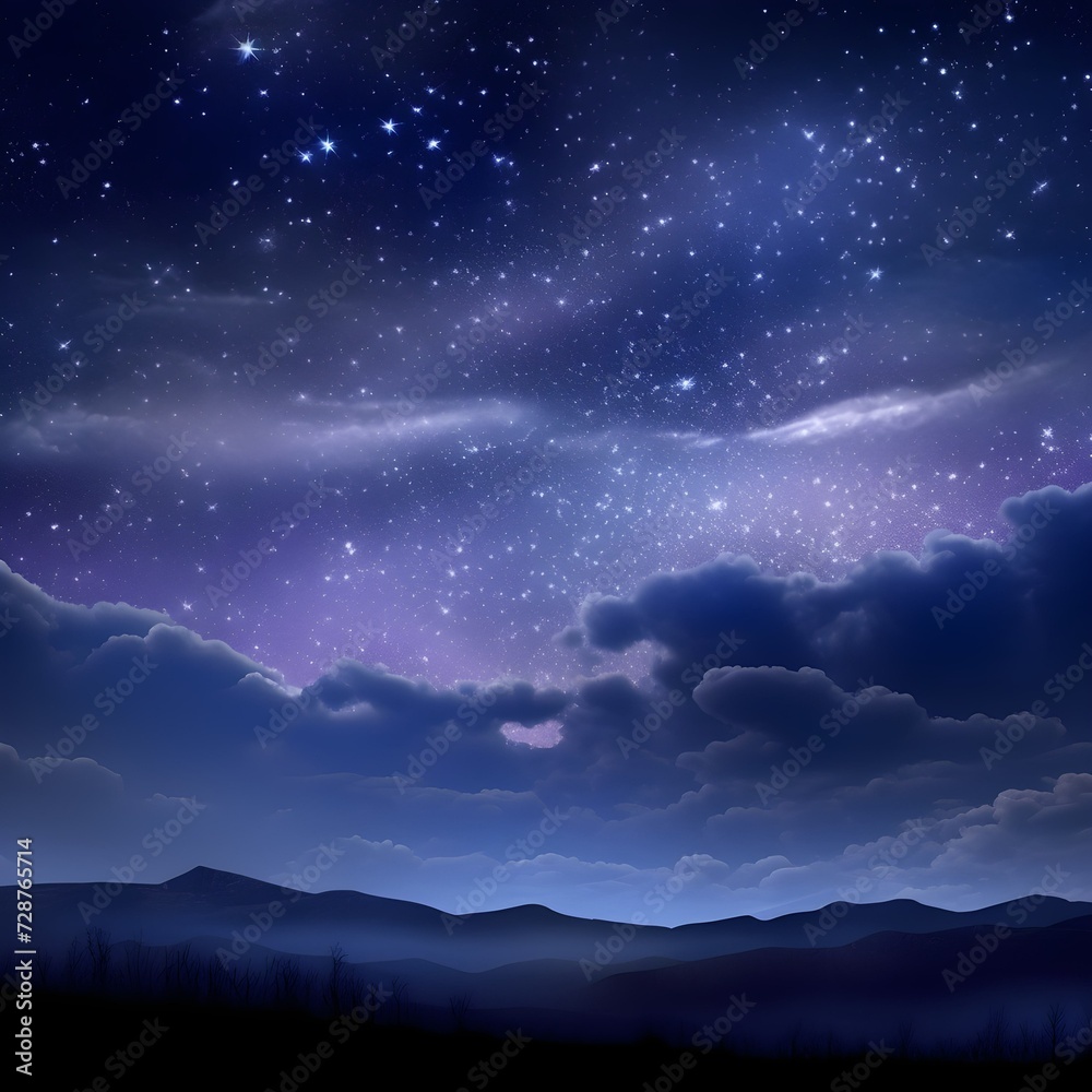 night landscape with moon and stars night landscape with moon and stars