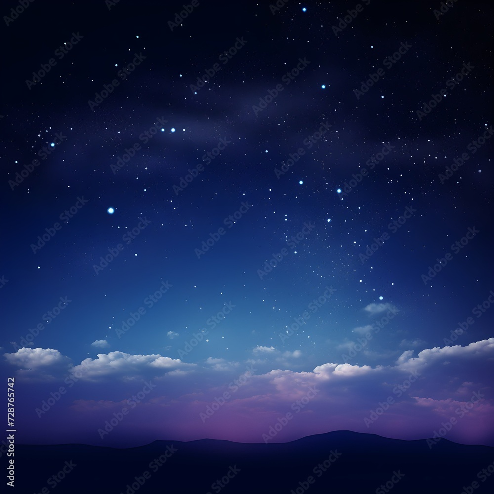 night landscape with moon and stars