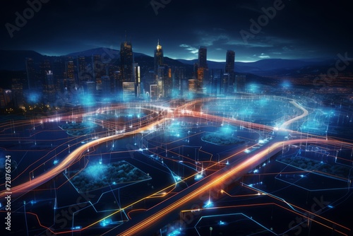 smart city modern technology and innovative processes, networking and big data