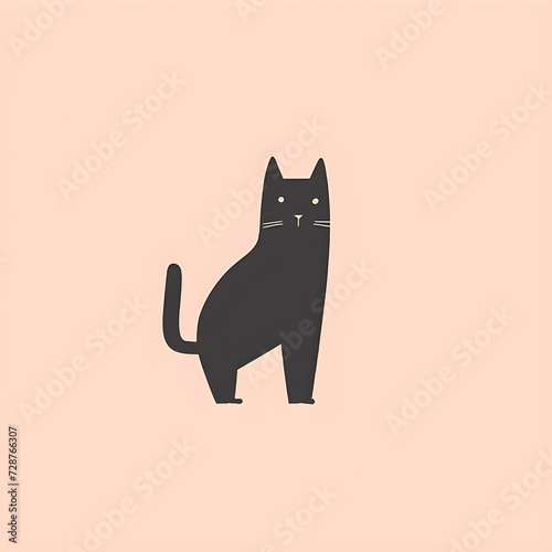 Cat minimal background wallpaper