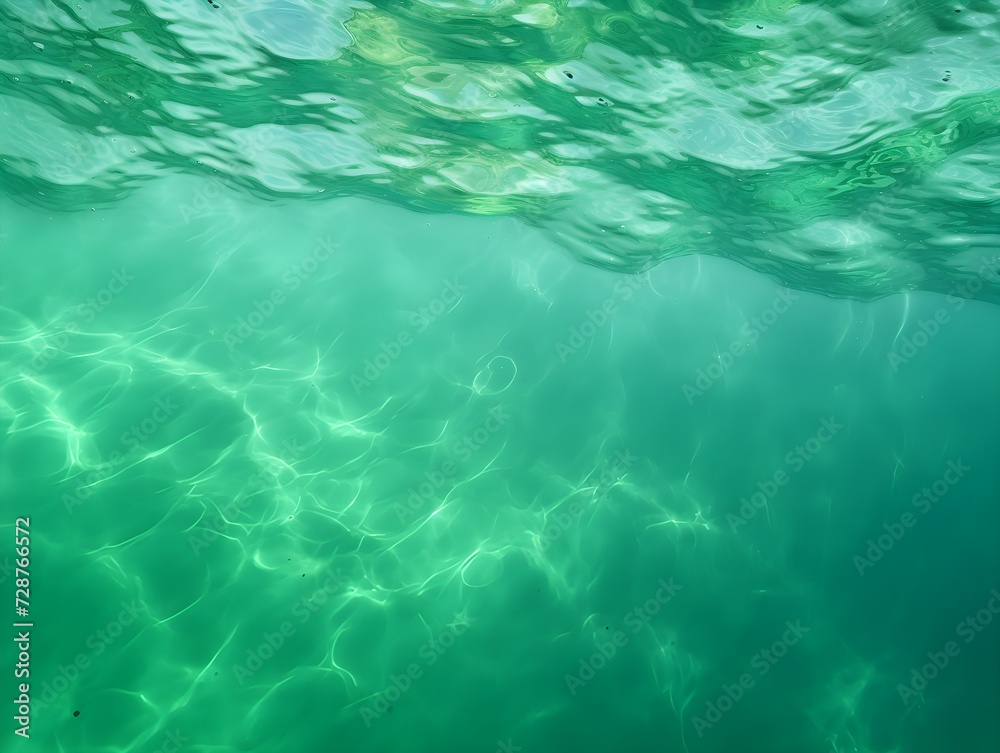 Green water background deep