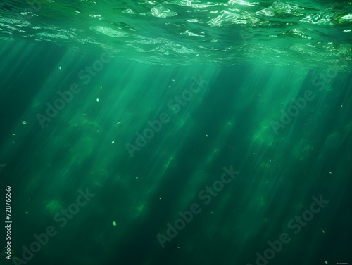 Green water background deep