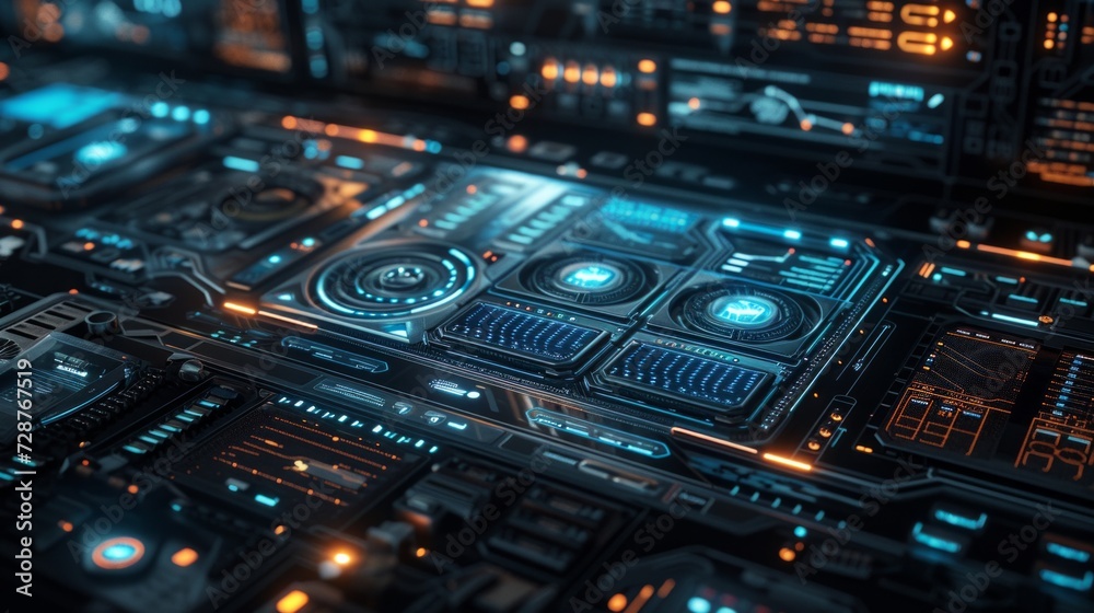 A sleek, futuristic interface with holographic buttons, epitomizing advanced user experience A sleek, futuristic interface with holographic buttons, epitomizing advanced user experience