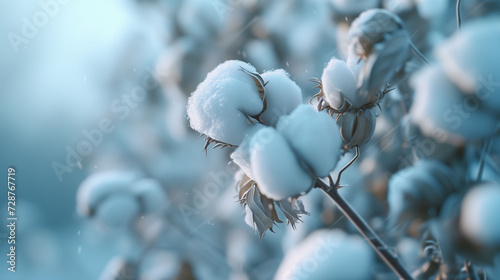 Close-Up of Cotton Harvest: Detailed Shot Capturing Ripe Cotton Bolls Ready for Harvest