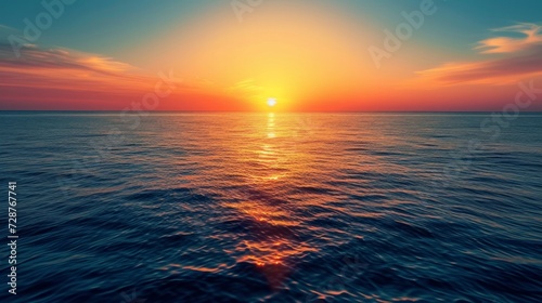 A tranquil seascape with a setting sun, evoking the calmness of love's embrace