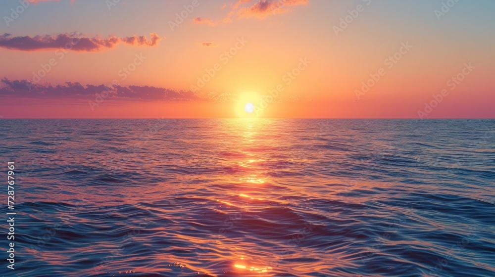A tranquil seascape with a setting sun, evoking the calmness of love's embrace