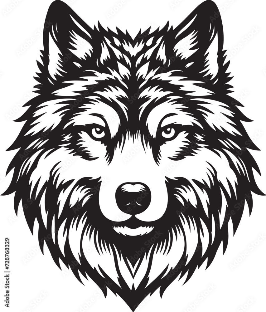 Wolf head silhouette vector image Wolf head silhouette vector image