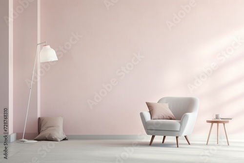 Soft pastel tones in a minimalist wallpaper, providing a gentle and soothing visual experience for a tranquil living space