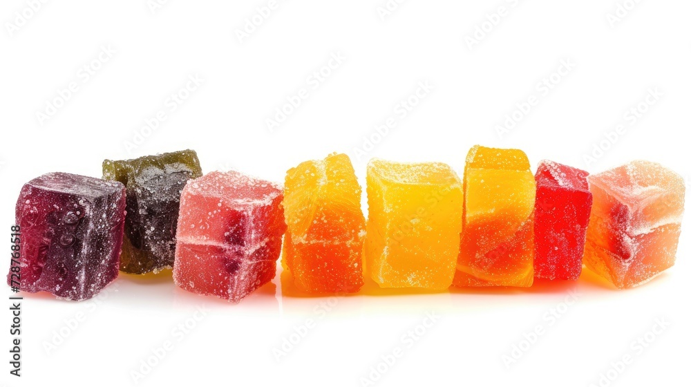 artistry of homemade fruit pastila on a white background, showcasing the natural and vegan qualities of this delicious snack. Perfect for promoting healthy culinary creations artistry of homemade fruit pastila on a white background, showcasing the natural and vegan qualities of this delicious snack. Perfect for promoting healthy culinary creations