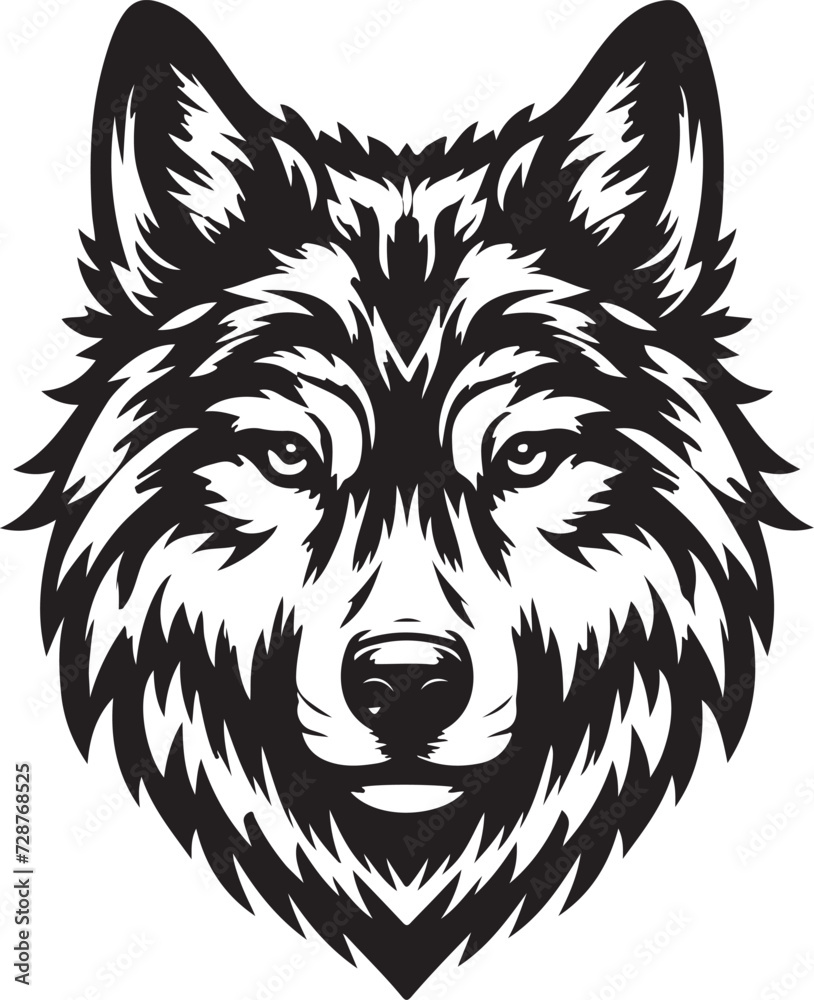 Wolf head silhouette vector image Wolf head silhouette vector image