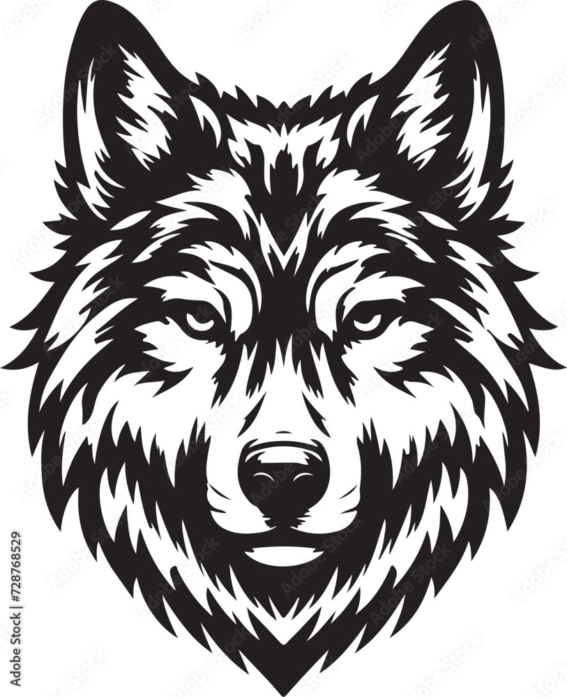 Wolf head silhouette vector image Wolf head silhouette vector image