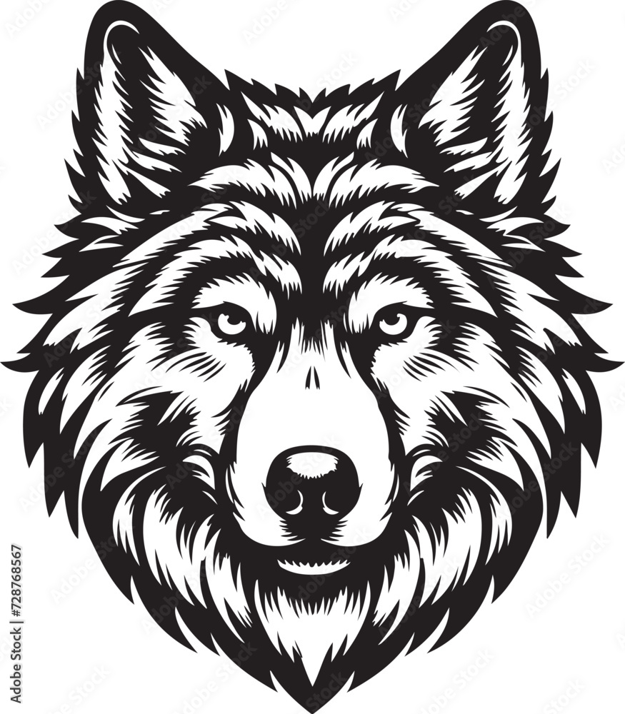Fototapeta premium Wolf head silhouette vector image