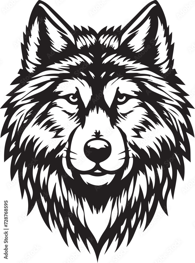 Fototapeta premium Wolf head silhouette vector image