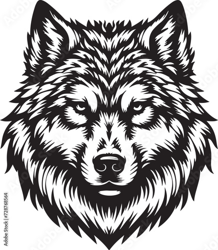 Wolf head silhouette vector image