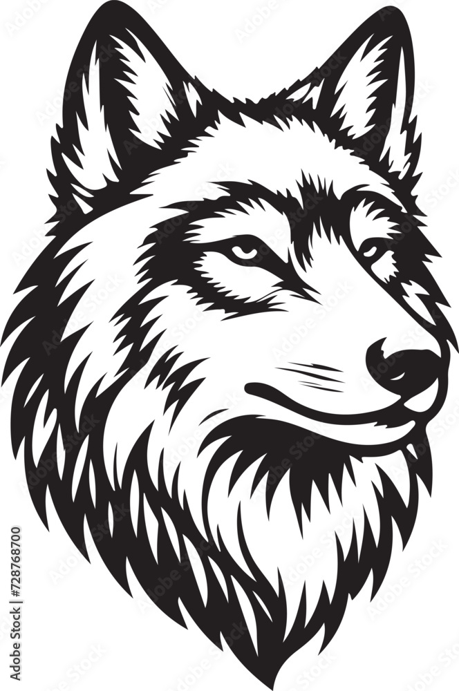 Obraz premium Wolf head silhouette vector image