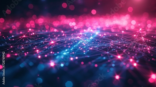 Neon lines interweaving like a digital spider's web, a testament to connectivity © olegganko