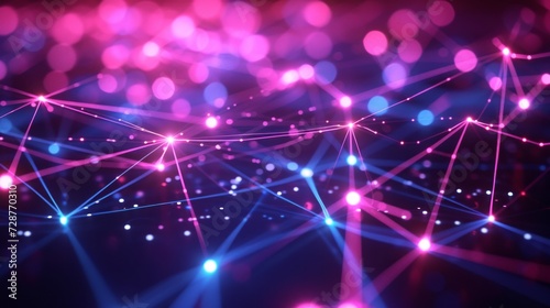 Neon lines interweaving like a digital spider's web, a testament to connectivity