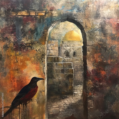abstract illustration of Jerusalem. AI Generative