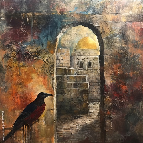 abstract illustration of Jerusalem. AI Generative