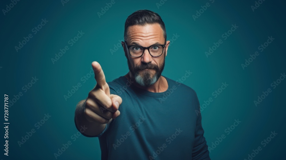 Angry man pointing finger Angry man pointing finger