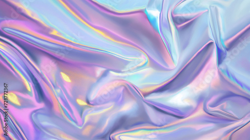 Vibrant holographic background with iridescent foil texture, suitable for modern design elements and wallpapers.