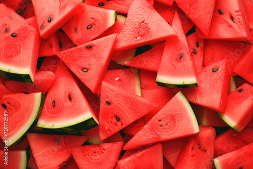 Fresh watermelon slices background photo