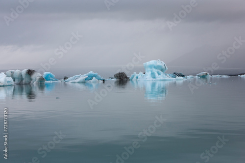 Iceland Ice lagoon on a cloudy summer day. © Iurii