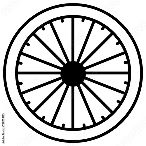 Dharma Wheel glyph and line vector illustration