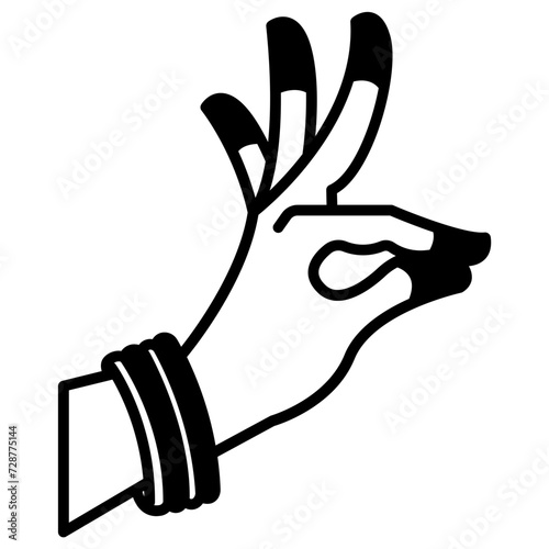 Hand gesture glyph and line vector illustration