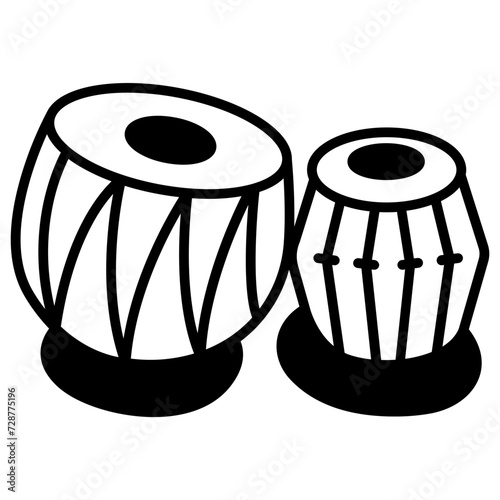 Tabla glyph and line vector illustration