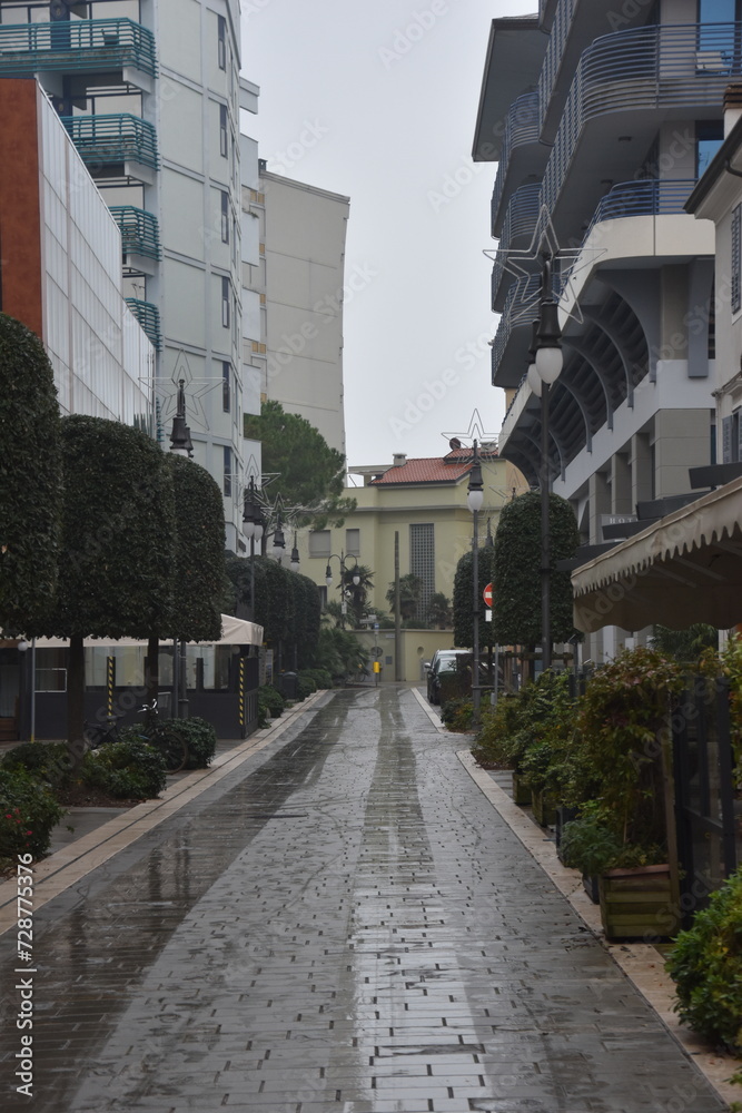 Grado bei Regen, Italien, Insel