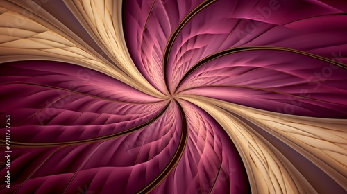 Abstract floral or star illustration in rose pink and gold