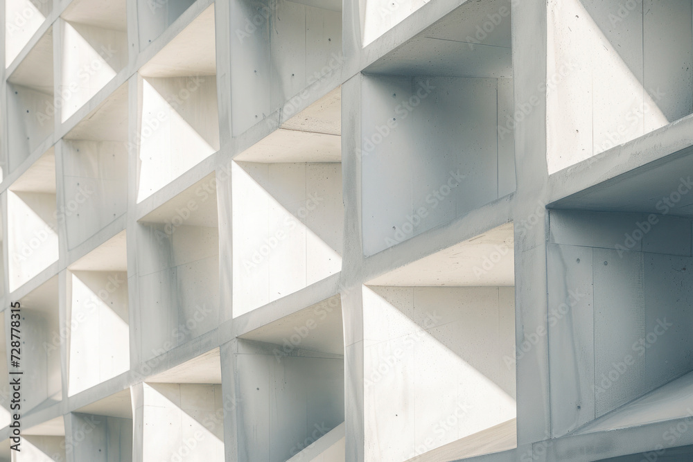 Fototapeta premium Abstract architecture background texture. Close up of geometric structure.