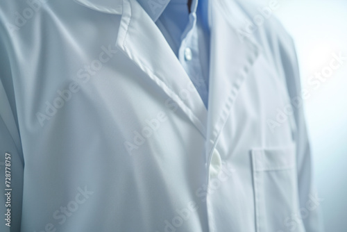 Close up lab coat doctor coat pharmacy medical white coat.