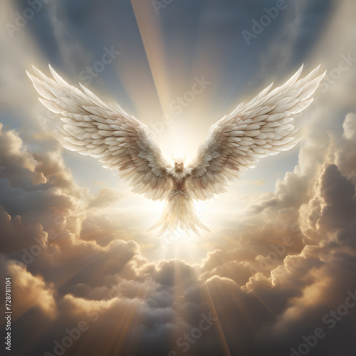 Angelic Wings Soaring in the Sky