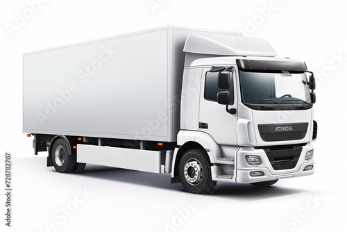 white truck isolated on white