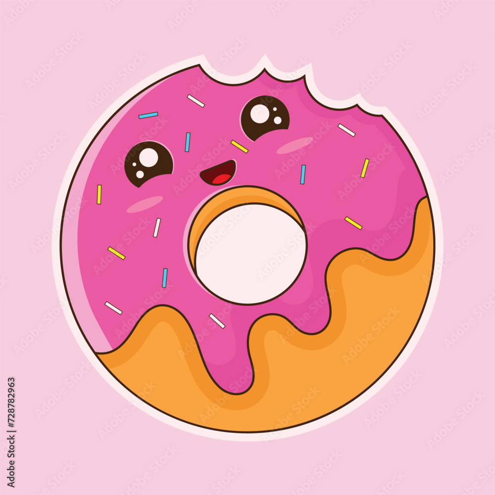 donut cute kawaii cartoon vector illustration donut cute kawaii cartoon vector illustration
